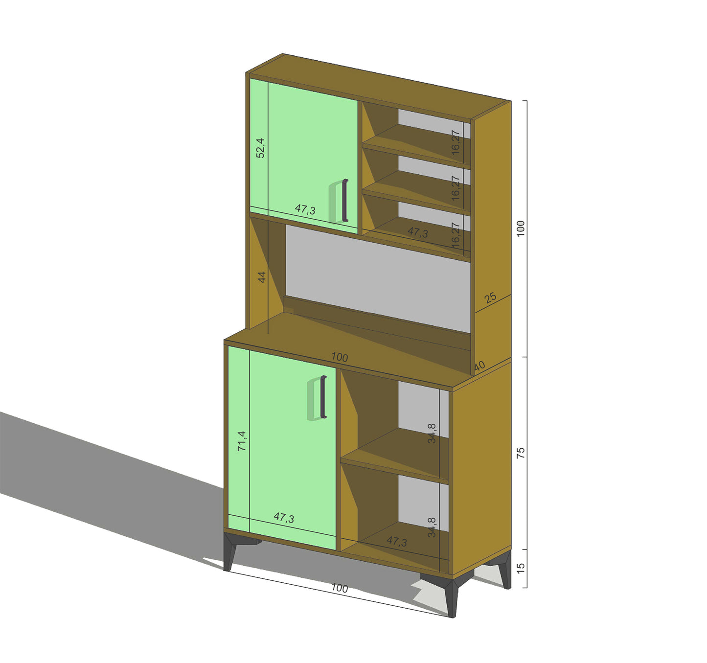 Dualis Modern Kahve Köşesi ve Çok Amaçlı Organizer Dolap