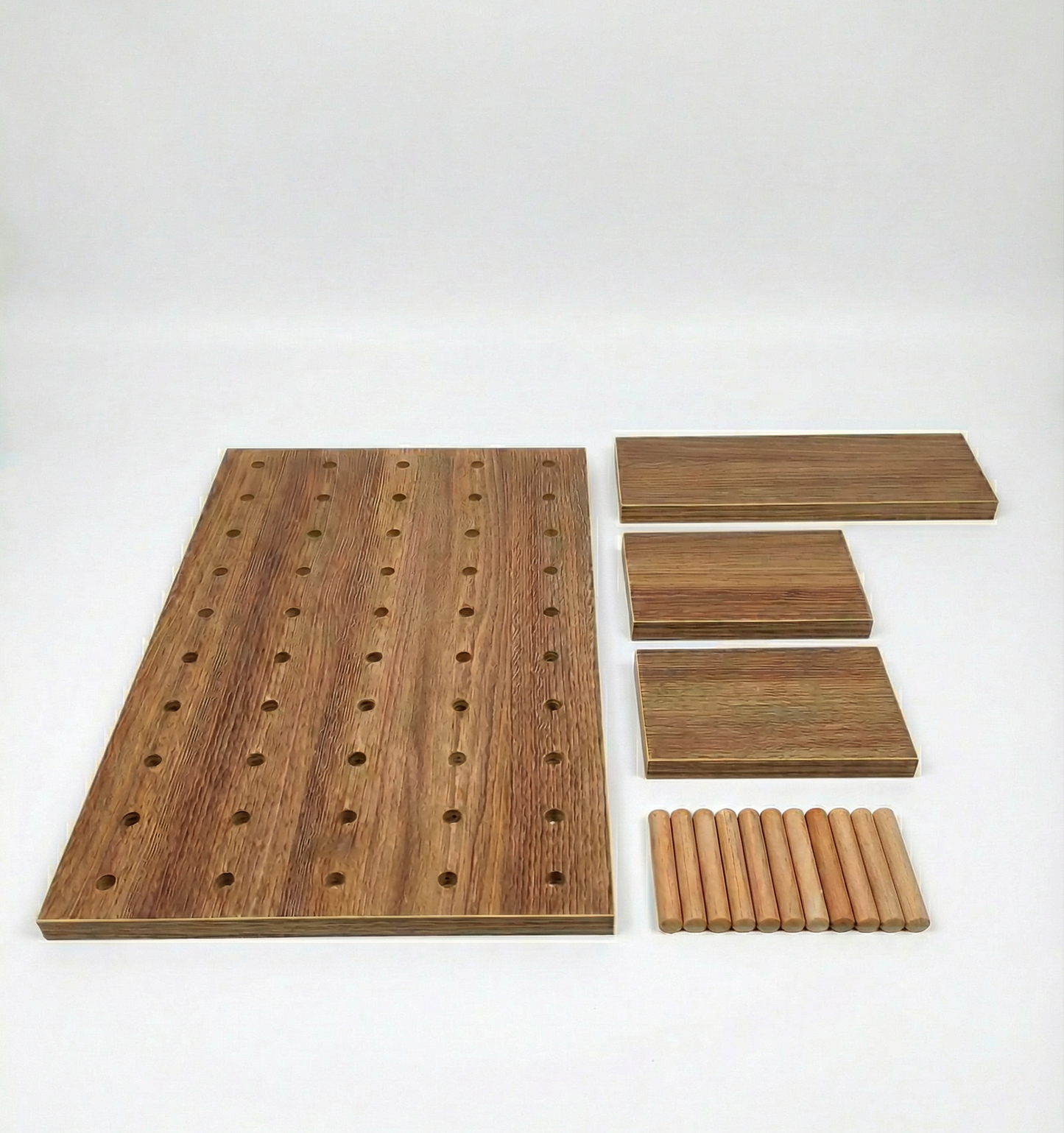 Ahşap Modüler Pegboard Duvar Raf Sistemi