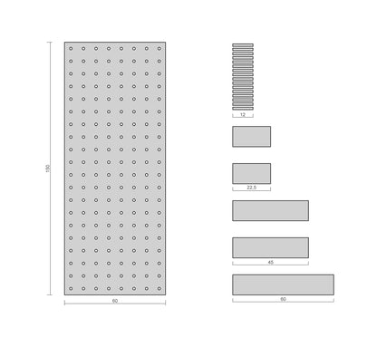 Premium Boy Ahşap Modüler Pegboard Duvar Rafı Sistemi