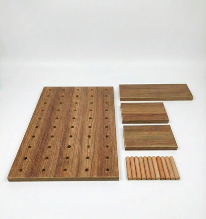 Ahşap Modüler Pegboard Duvar Raf Sistemi