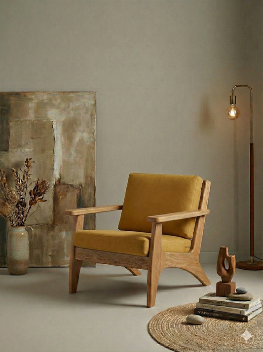 Mono Doğal Ahşap Oturma Grubu